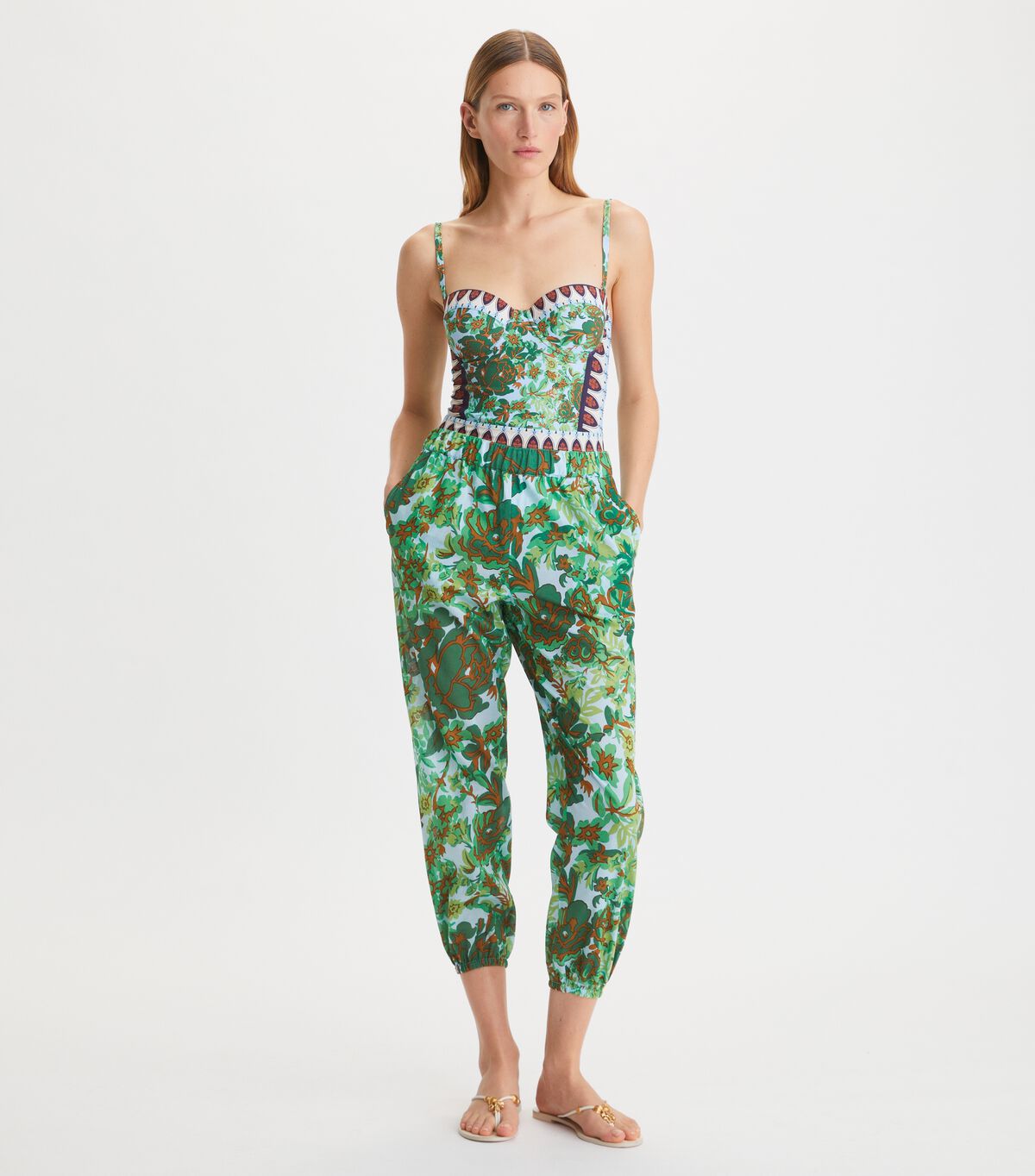 Abajo De Bikini Tory Burch Printed Beach Mujer Verdes | OUTLETS-17495609