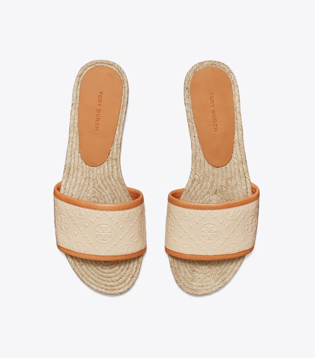 Alpargata Tory Burch T Monogram Mujer Creme Marrom | OUTLETS-15274899