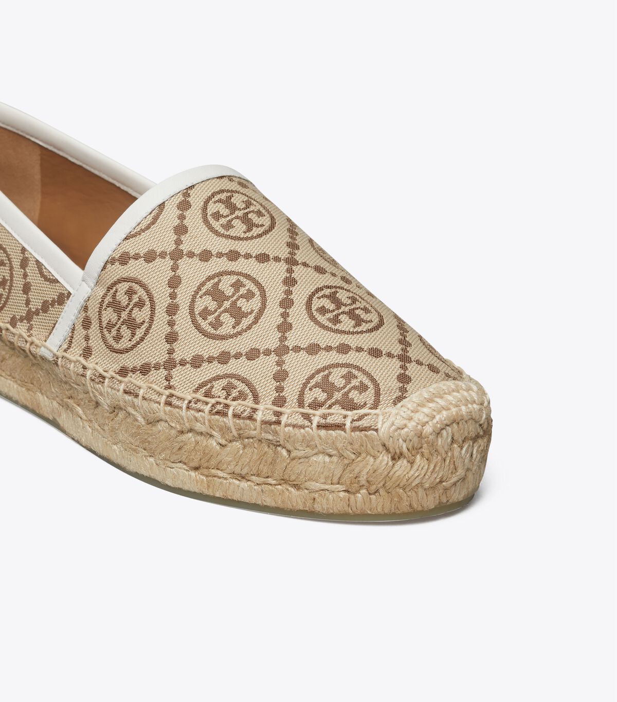 Alpargata Tory Burch T Monogram Plataforma Mujer Marrom Blancos | OUTLETS-07615849