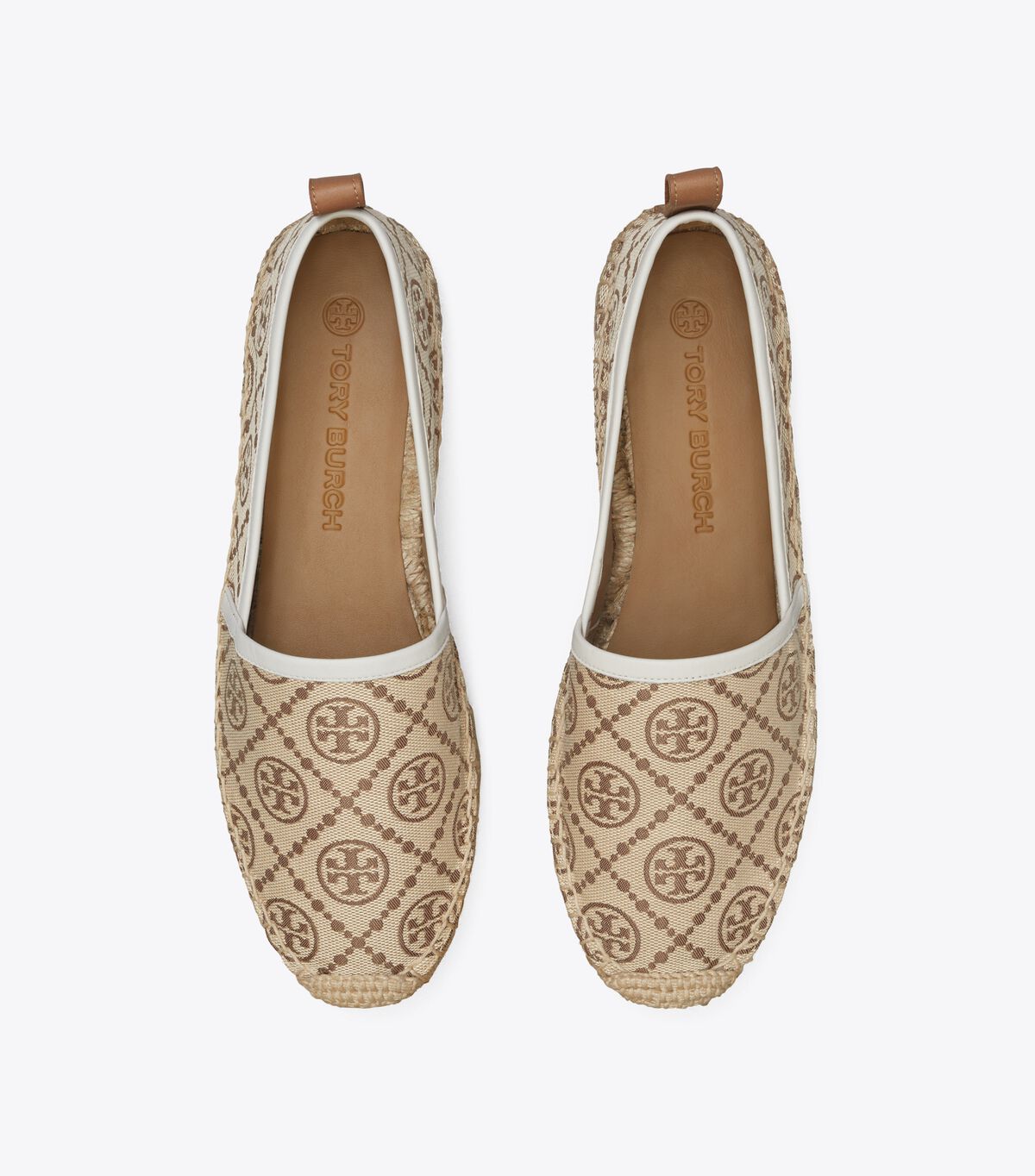 Alpargata Tory Burch T Monogram Plataforma Mujer Marrom Blancos | OUTLETS-07615849