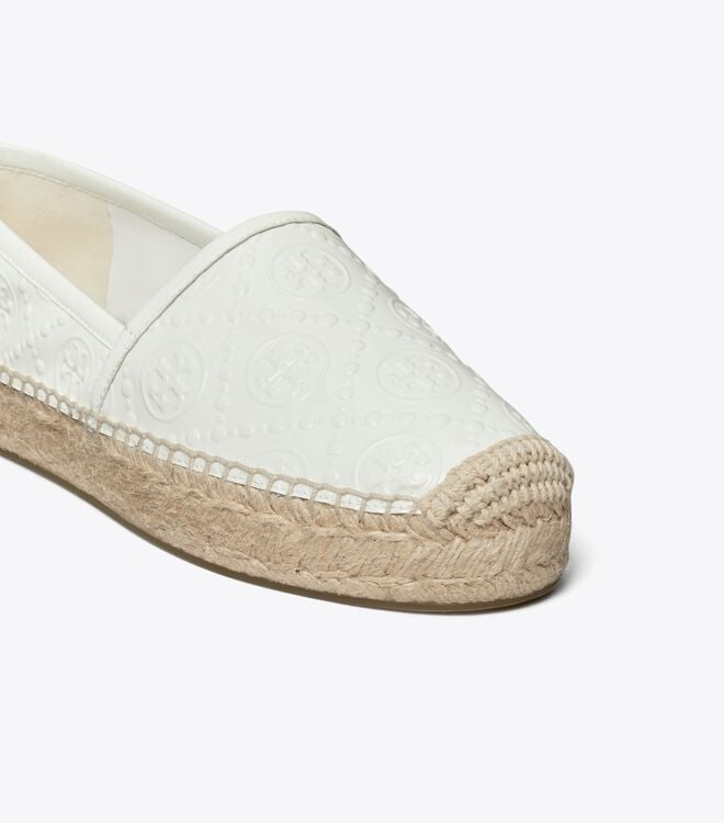 Alpargata Tory Burch T Monogram Plataforma Mujer Blancos | OUTLETS-75634199