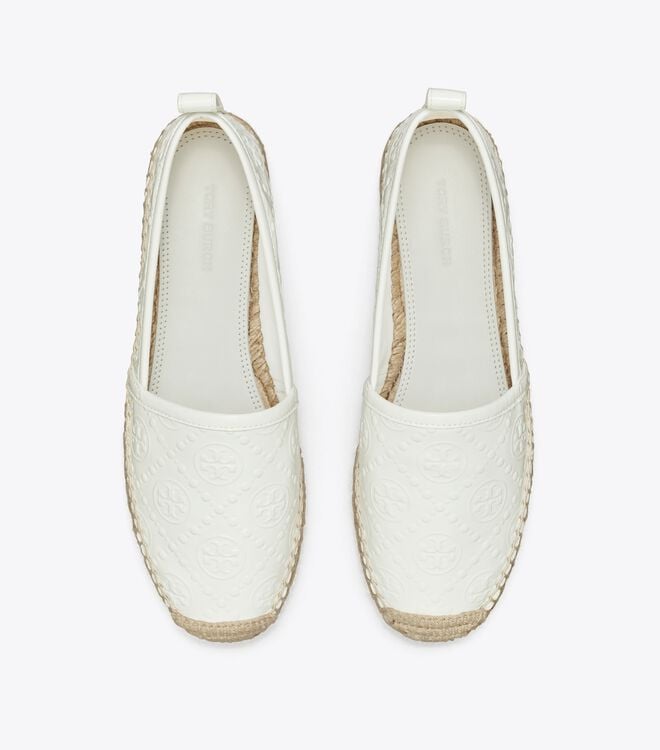 Alpargata Tory Burch T Monogram Plataforma Mujer Blancos | OUTLETS-75634199