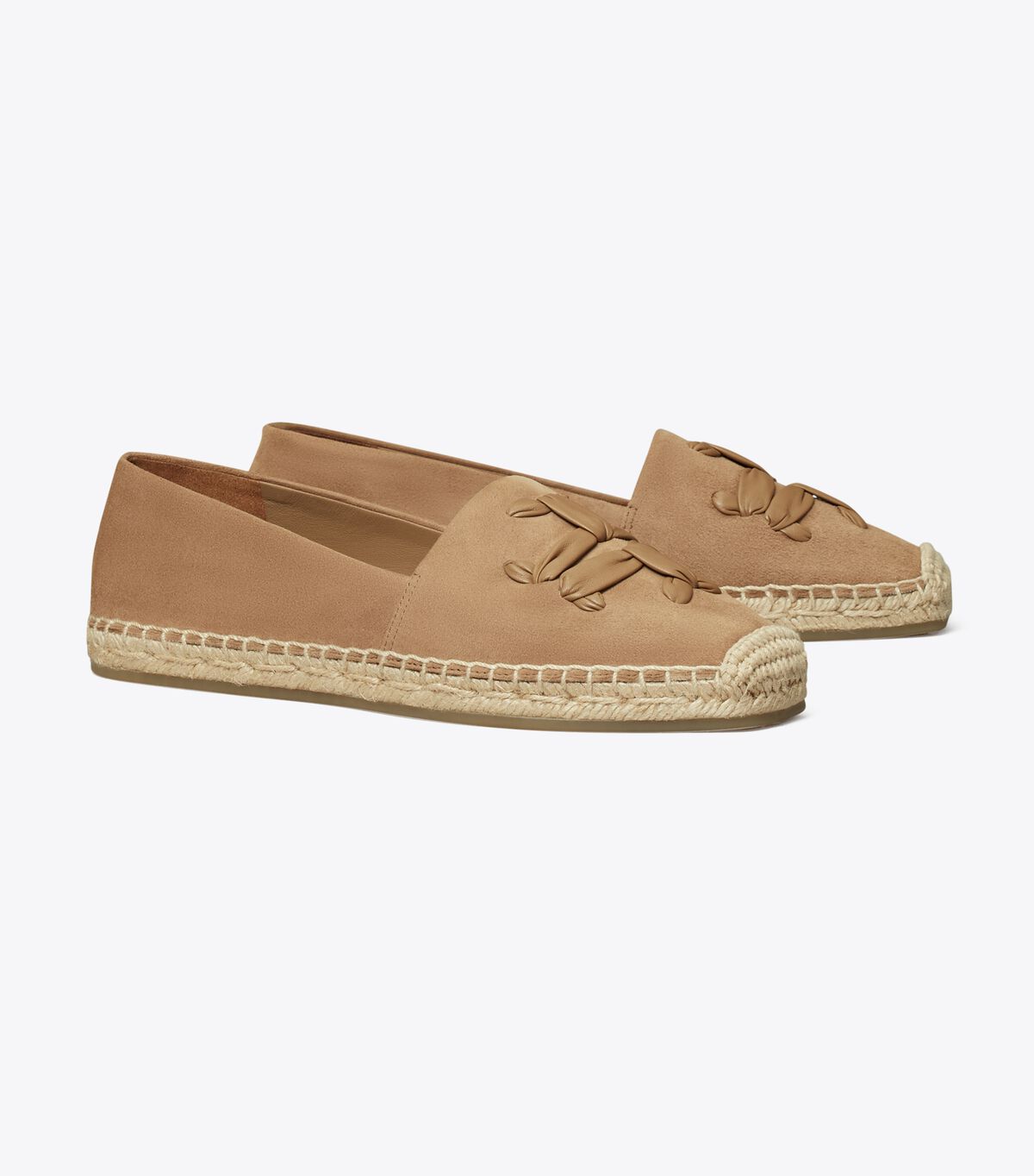 Alpargata Tory Burch Woven Double T Aline Mujer Kaki | OUTLETS-48179259