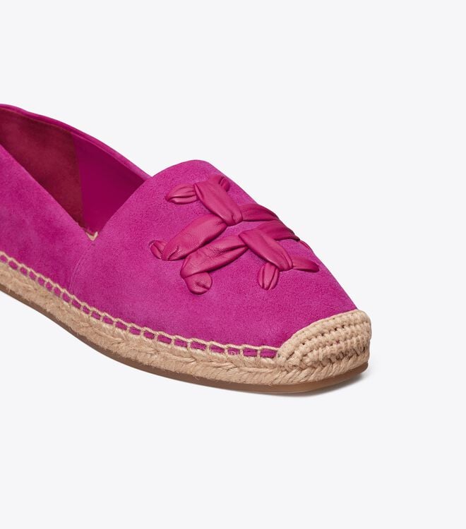 Alpargata Tory Burch Woven Double T Aline Mujer Fucsia | OUTLETS-95124739