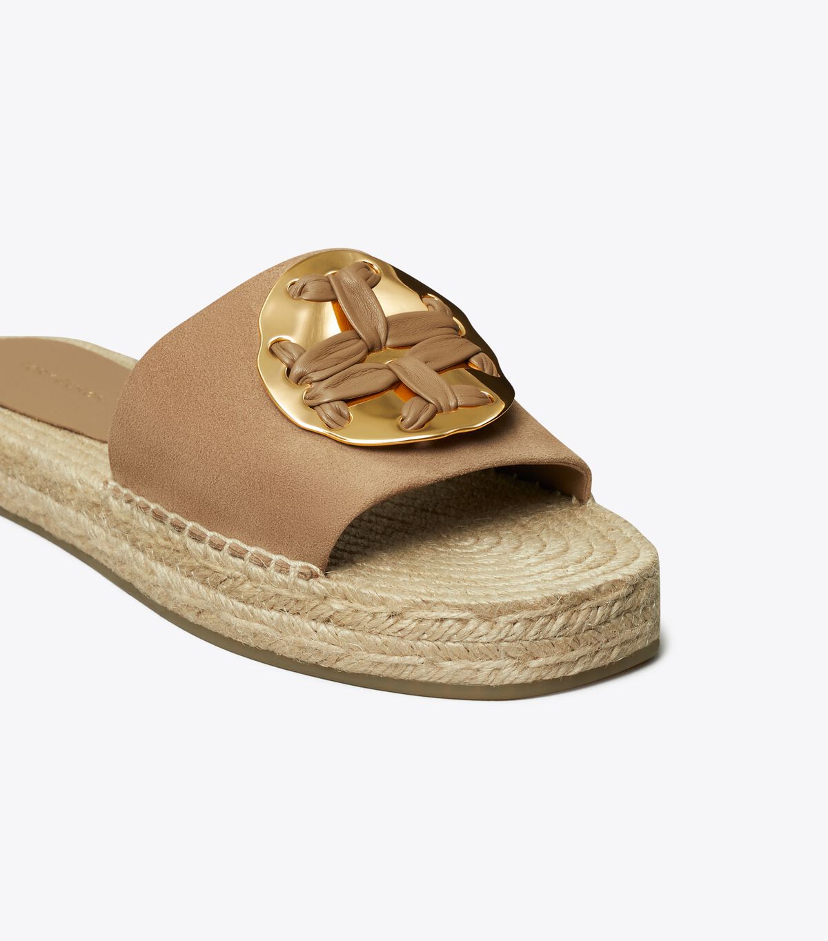 Alpargata Tory Burch Woven Double T Mujer Kaki | OUTLETS-89613529