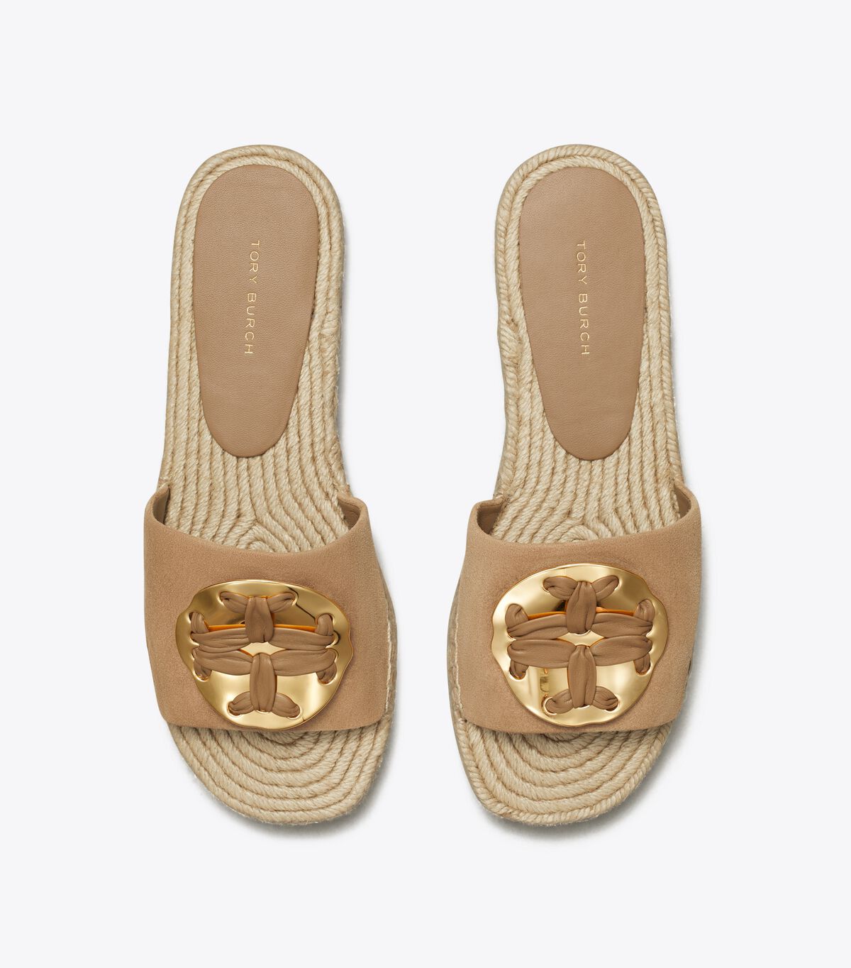 Alpargata Tory Burch Woven Double T Mujer Kaki | OUTLETS-89613529