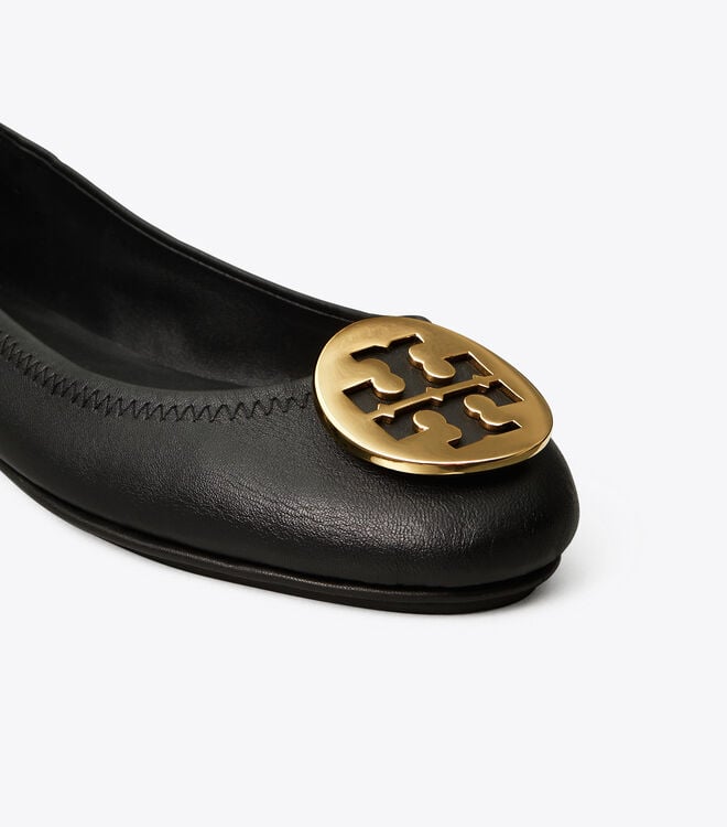 Ballerinas Tory Burch Minnie Travel Mujer Negros Dorados | OUTLETS-39615479