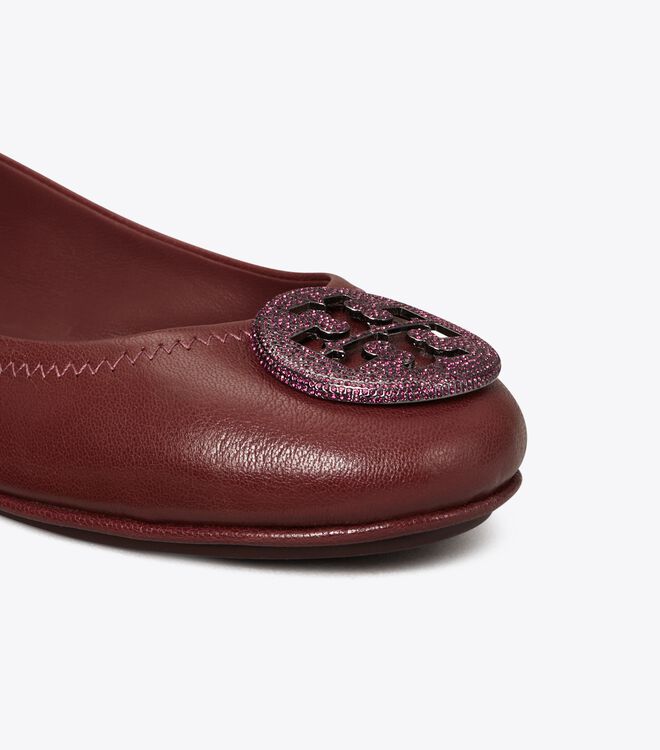 Ballerinas Tory Burch Minnie Travel Pavé Mujer Claret | OUTLETS-65418029