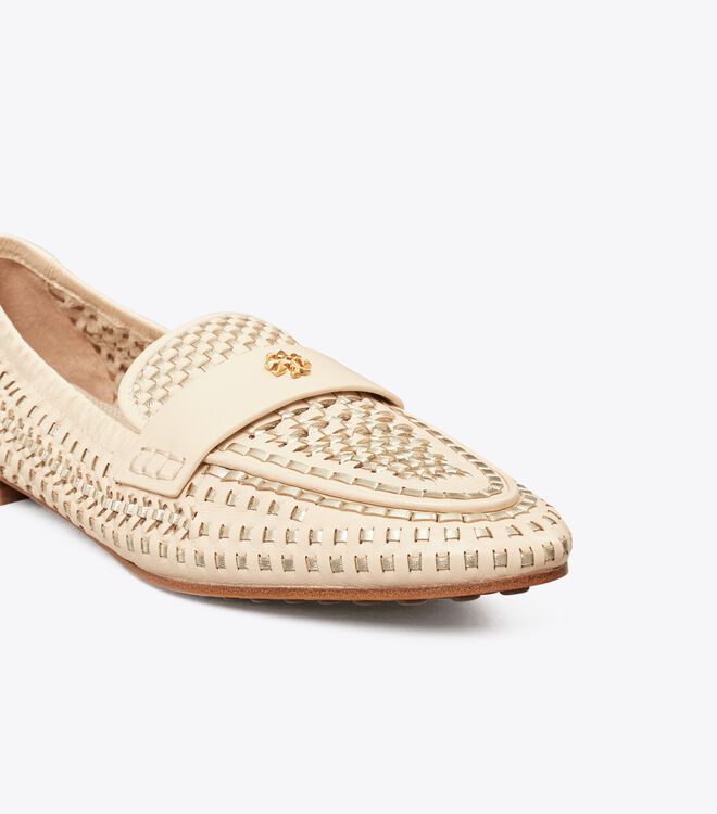 Ballerinas Tory Burch Woven Mujer Beige Dorados | OUTLETS-31974259