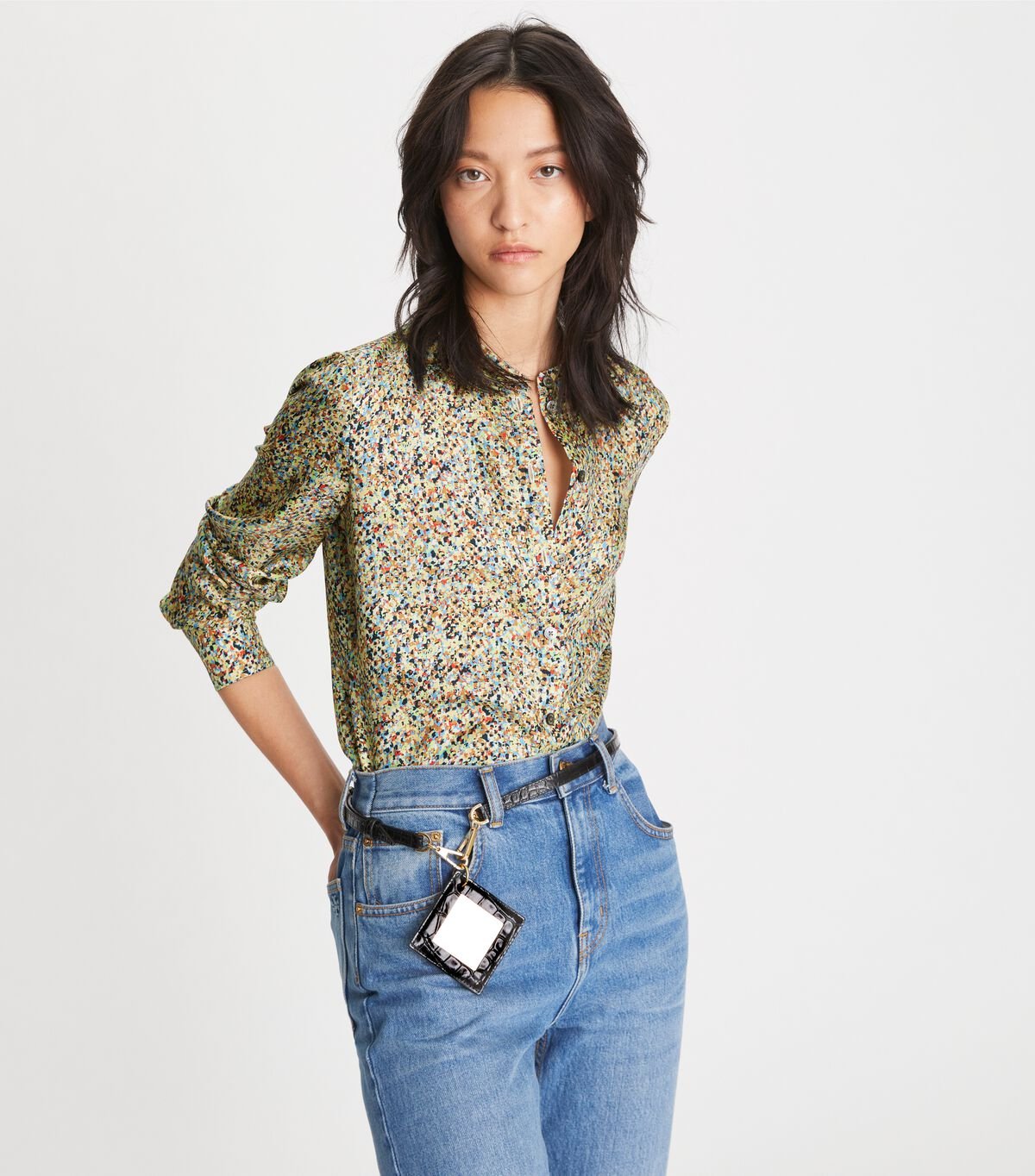 Blusas Tory Burch Printed Silk Twill Mujer Multicolor | OUTLETS-54981239