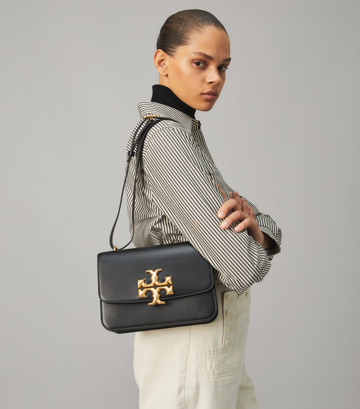 Bolsa De Hombro Tory Burch Eleanor Mujer Negros | OUTLETS-50162899