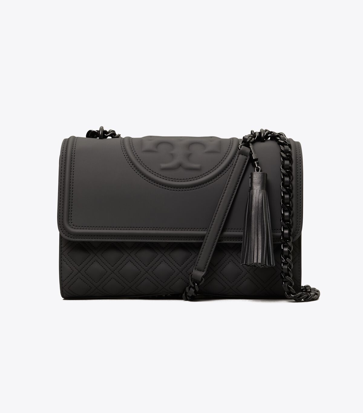 Bolsa De Hombro Tory Burch Fleming Matte Convertible Mujer Negros | OUTLETS-86739059