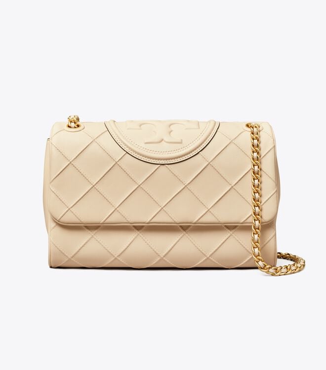 Bolsa De Hombro Tory Burch Fleming Soft Convertible Mujer Creme | OUTLETS-03251949