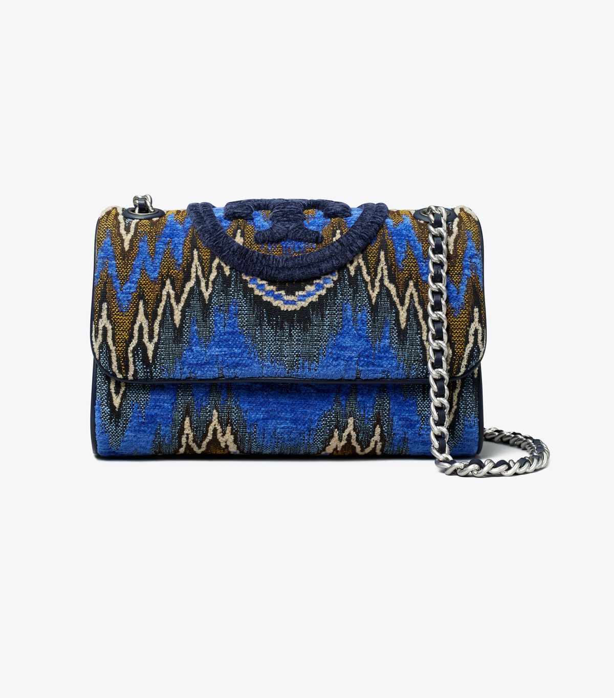 Bolsa De Hombro Tory Burch Fleming Soft Flame Stitch Small Convertible Mujer Azules Multicolor | OUTLETS-16482309