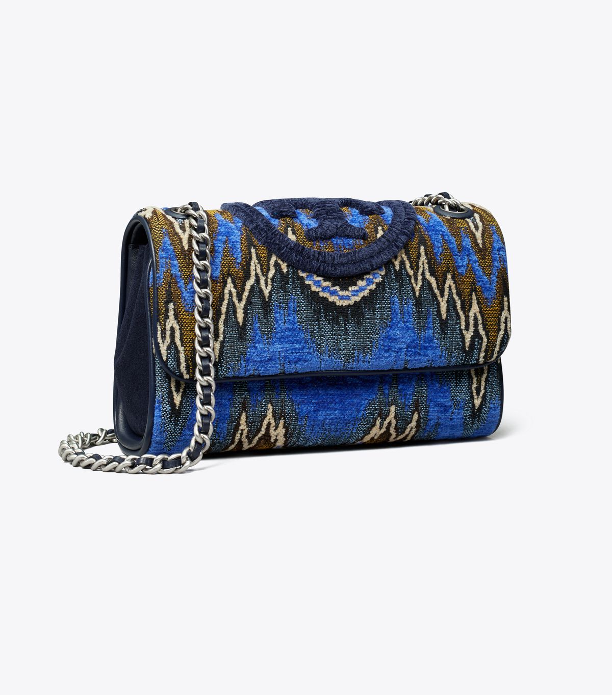 Bolsa De Hombro Tory Burch Fleming Soft Flame Stitch Small Convertible Mujer Azules Multicolor | OUTLETS-16482309