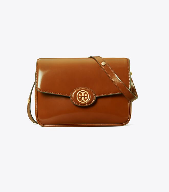 Bolsa De Hombro Tory Burch Robinson Spazzolato Convertible Mujer Marrom | OUTLETS-37260849