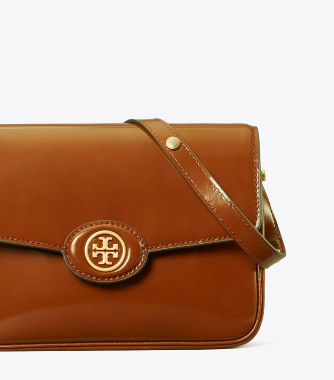 Bolsa De Hombro Tory Burch Robinson Spazzolato Convertible Mujer Marrom | OUTLETS-37260849