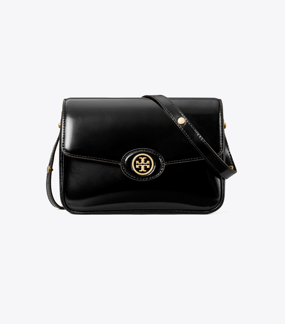 Bolsa De Hombro Tory Burch Robinson Spazzolato Convertible Mujer Negros | OUTLETS-54983609