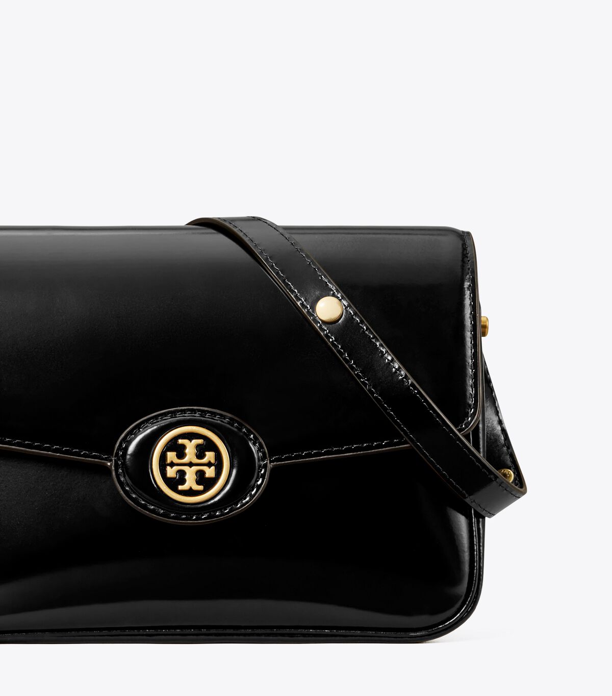 Bolsa De Hombro Tory Burch Robinson Spazzolato Convertible Mujer Negros | OUTLETS-54983609