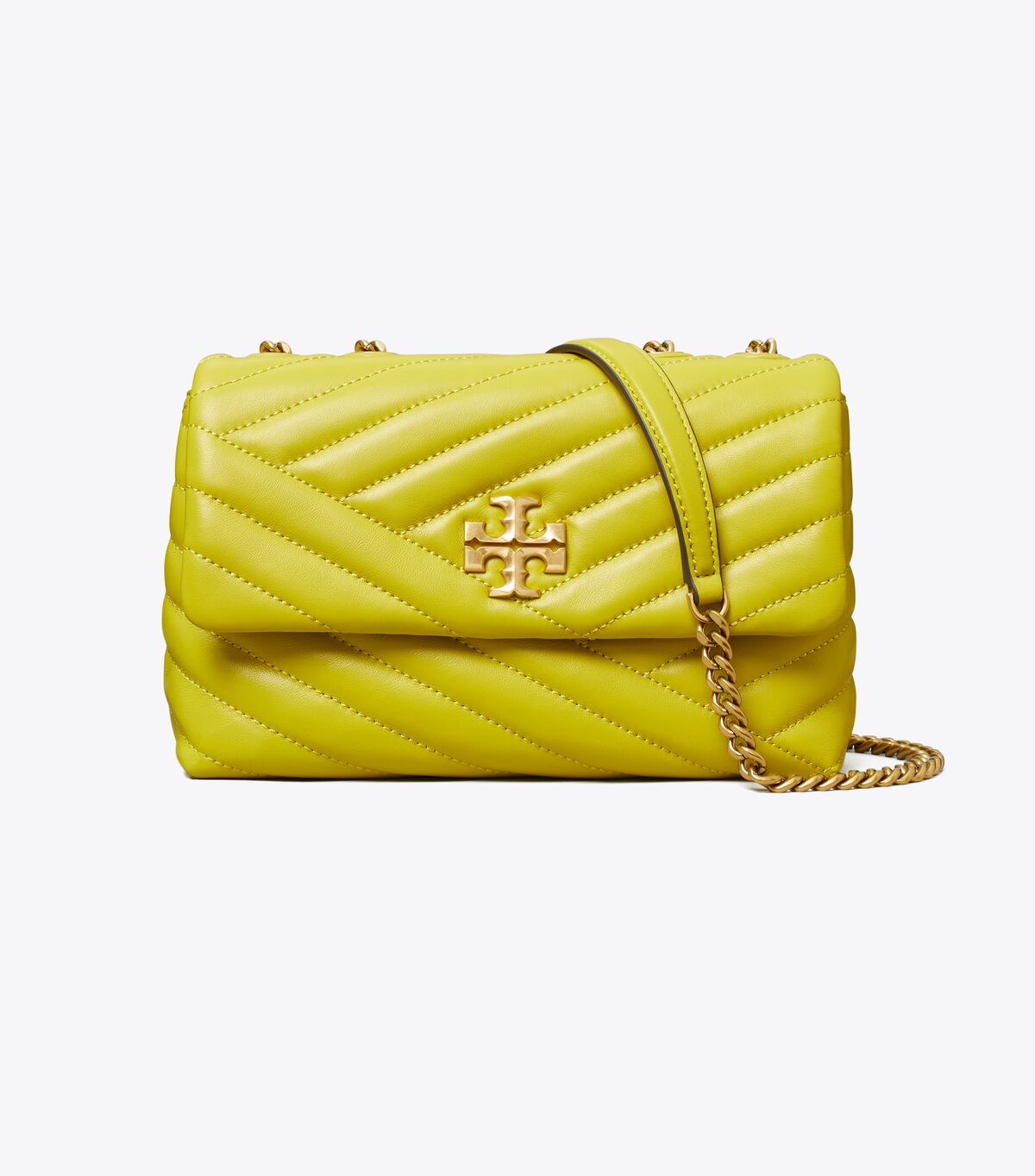 Bolsa De Hombro Tory Burch Small Kira Chevron Convertible Mujer Amarillos Verdes | OUTLETS-01437589