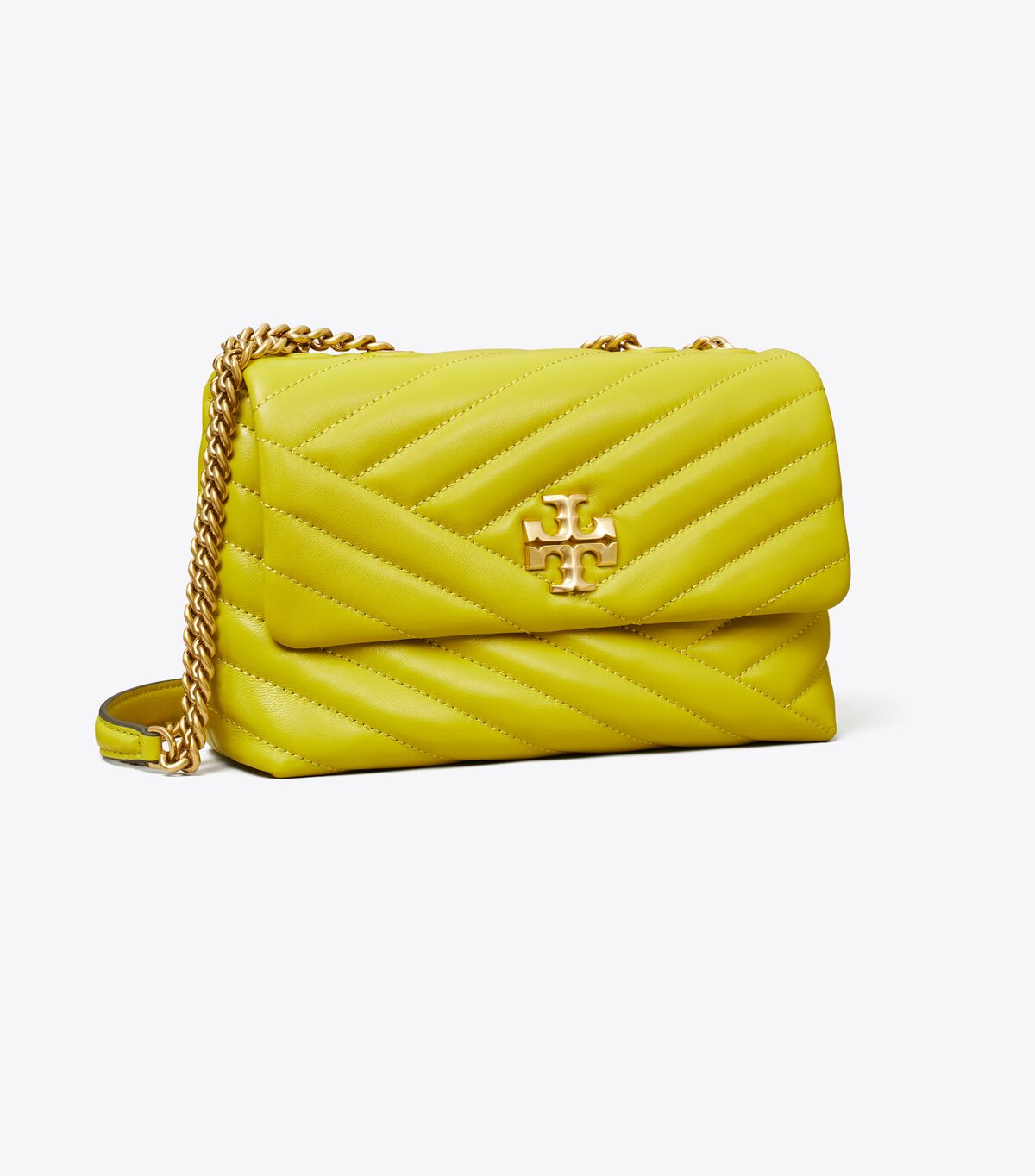 Bolsa De Hombro Tory Burch Small Kira Chevron Convertible Mujer Amarillos Verdes | OUTLETS-01437589