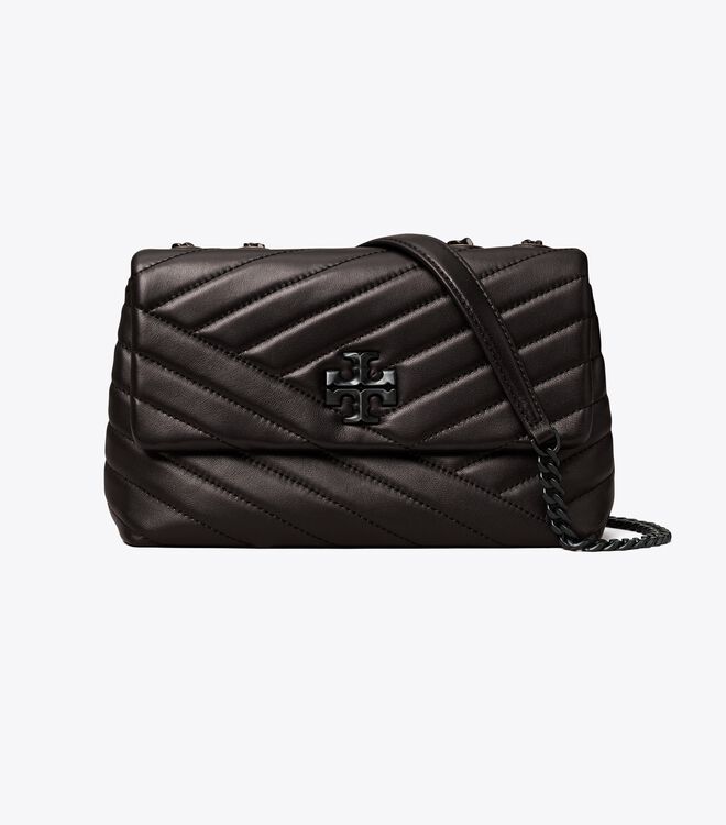 Bolsa De Hombro Tory Burch Small Kira Chevron Convertible Mujer Negros | OUTLETS-16938549