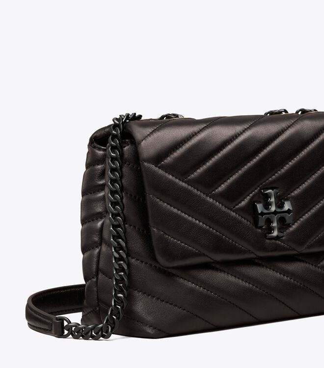 Bolsa De Hombro Tory Burch Small Kira Chevron Convertible Mujer Negros | OUTLETS-16938549