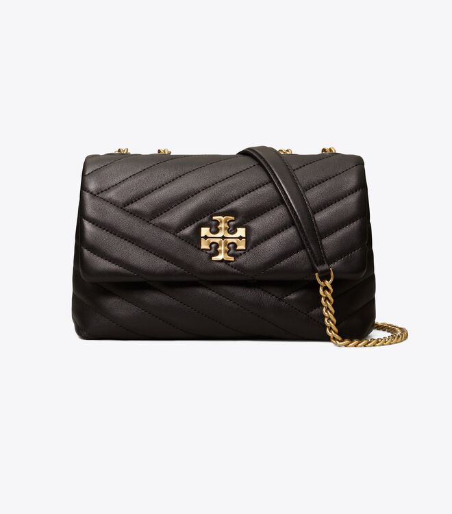 Bolsa De Hombro Tory Burch Small Kira Chevron Convertible Mujer Negros | OUTLETS-86129549