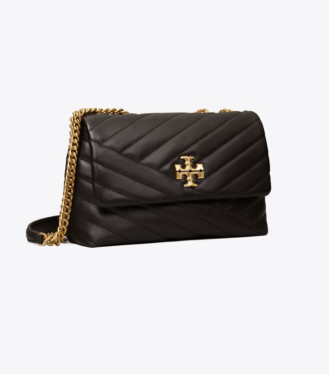 Bolsa De Hombro Tory Burch Small Kira Chevron Convertible Mujer Negros | OUTLETS-86129549