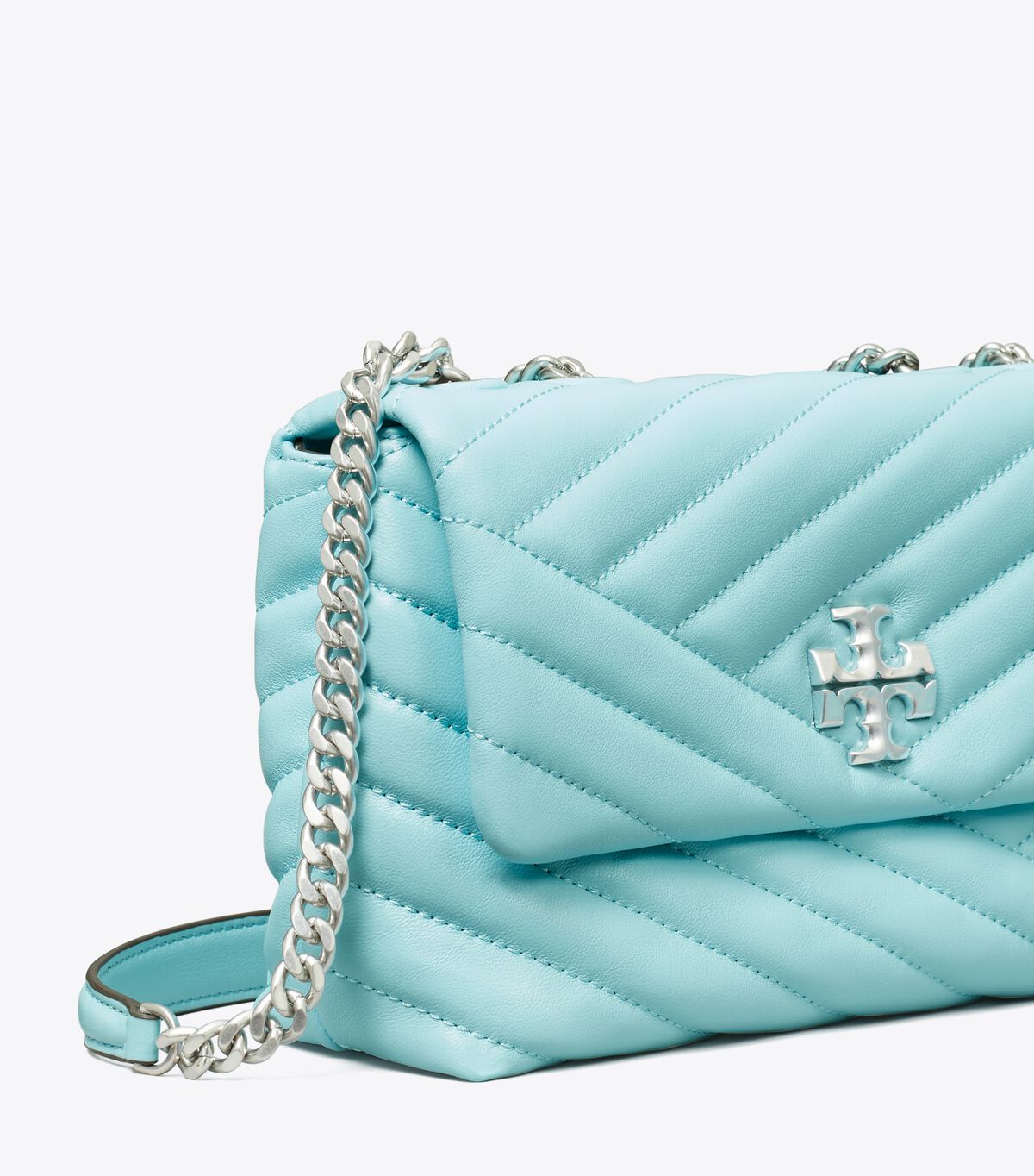 Bolsa De Hombro Tory Burch Small Kira Chevron Convertible Mujer Azur | OUTLETS-94860719