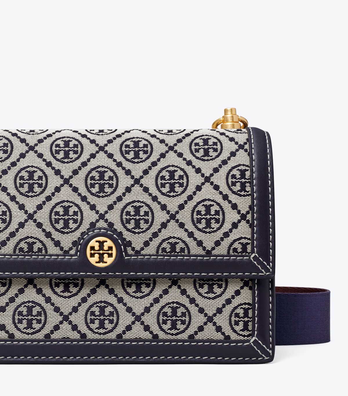 Bolsa De Hombro Tory Burch Small T Monogram Mujer Azul Marino | OUTLETS-75281069