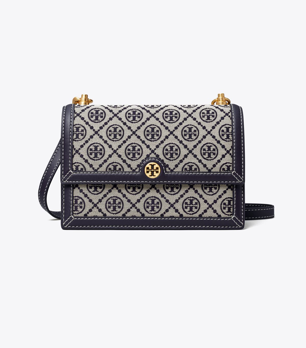 Bolsa De Hombro Tory Burch Small T Monogram Mujer Azul Marino | OUTLETS-75281069