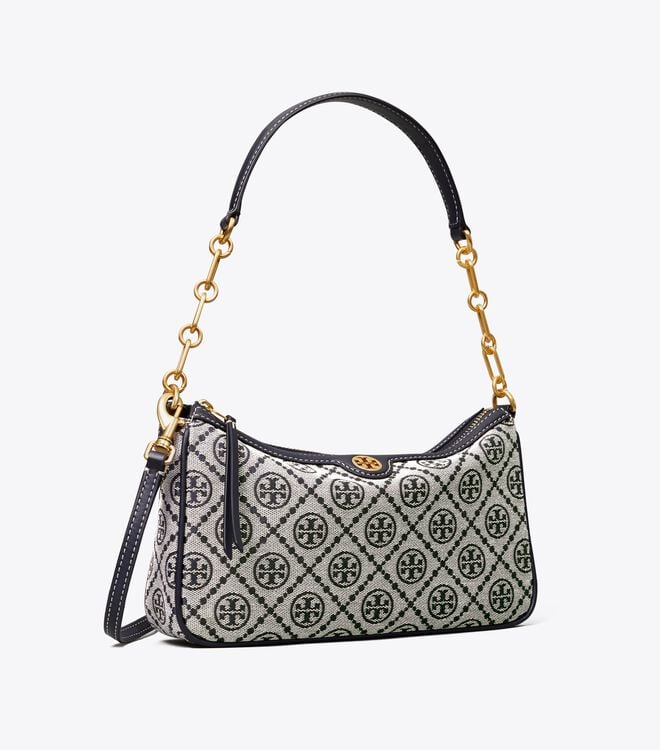 Bolsa De Hombro Tory Burch T Monogram Jacquard Mujer Azul Marino | OUTLETS-27041989