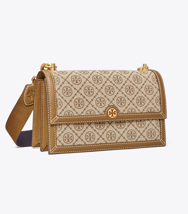 Bolsa De Hombro Tory Burch T Monogram Mujer Marrom | OUTLETS-32907469