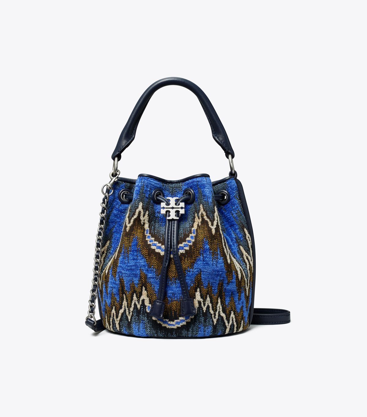 Bolso Saco Tory Burch Fleming Soft Flame Stitch Mujer Azules Multicolor | OUTLETS-30265879