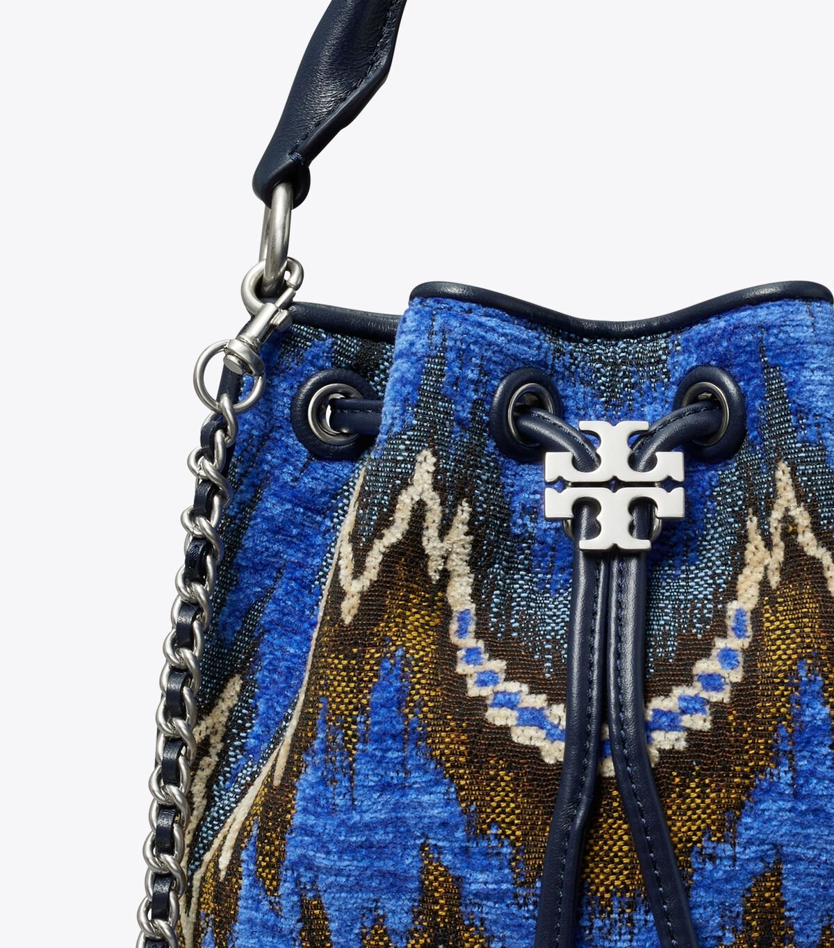 Bolso Saco Tory Burch Fleming Soft Flame Stitch Mujer Azules Multicolor | OUTLETS-30265879