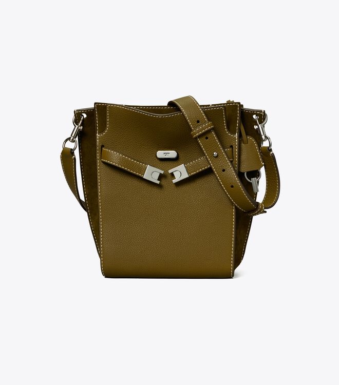 Bolso Saco Tory Burch Lee Radziwill Pebbled Double Mujer Verdes Oscuro | OUTLETS-38192509