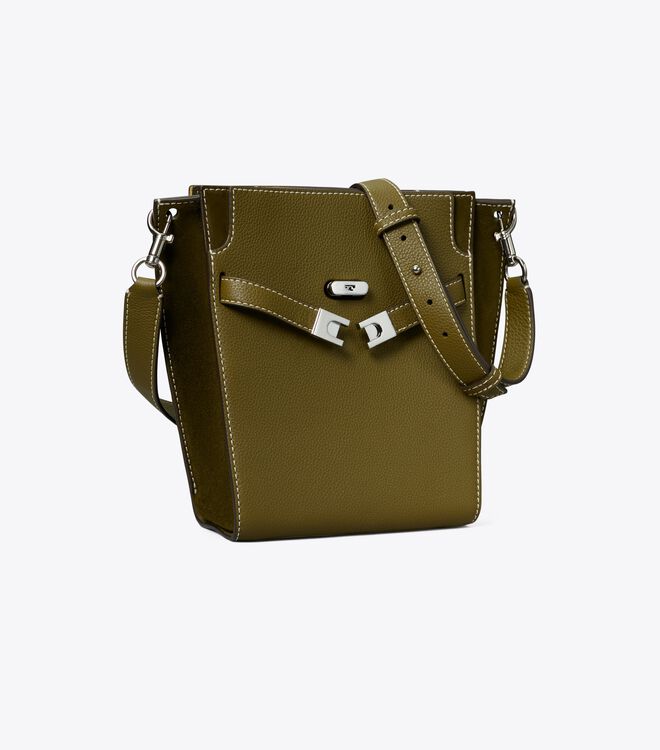 Bolso Saco Tory Burch Lee Radziwill Pebbled Double Mujer Verdes Oscuro | OUTLETS-38192509