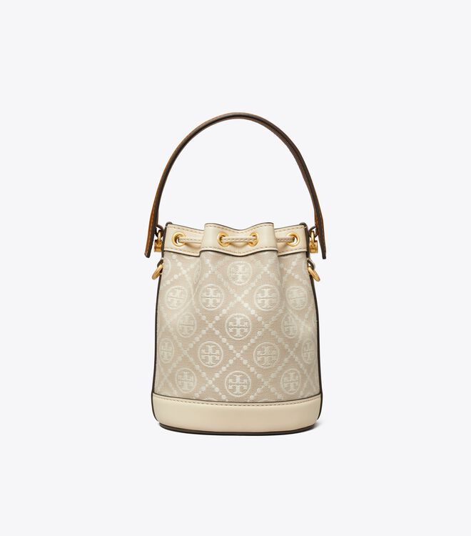 Bolso Saco Tory Burch Mini T Monogram Mujer Beige | OUTLETS-42379089