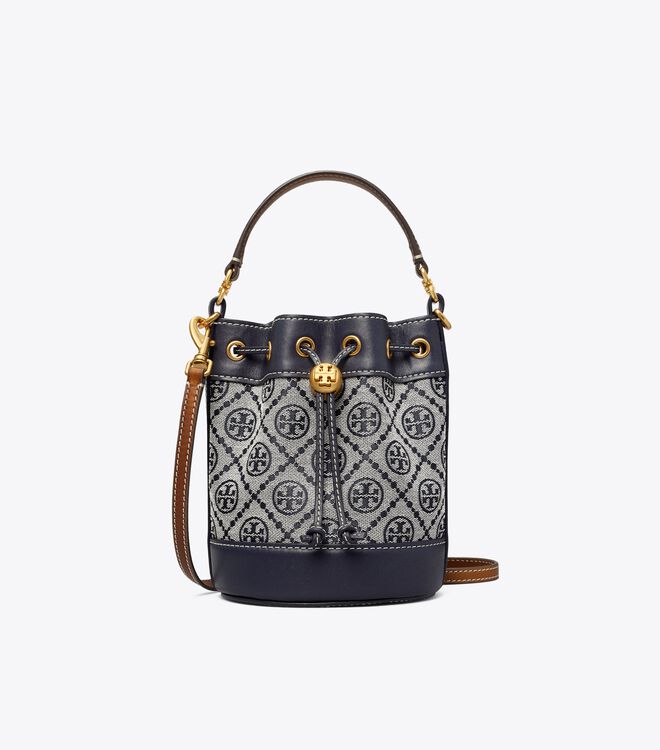 Bolso Saco Tory Burch Mini T Monogram Mujer Azul Marino | OUTLETS-78961539