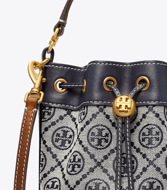 Bolso Saco Tory Burch Mini T Monogram Mujer Azul Marino | OUTLETS-78961539