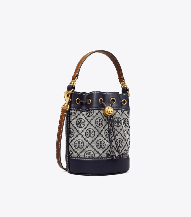 Bolso Saco Tory Burch Mini T Monogram Mujer Azul Marino | OUTLETS-78961539