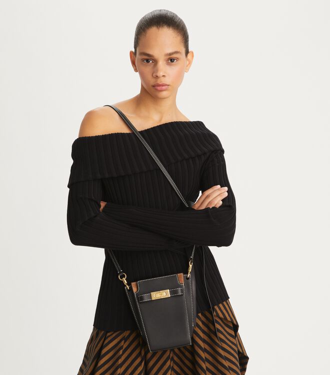 Bolso Saco Tory Burch Petite Lee Radziwill Double Mujer Negros | OUTLETS-14865329