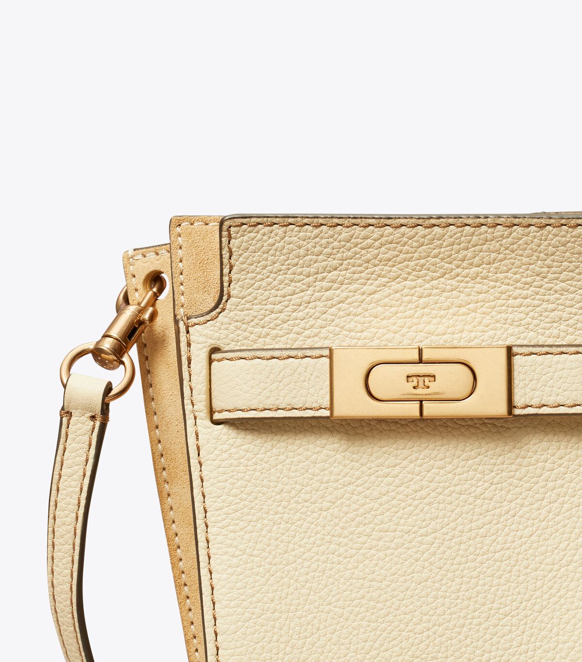 Bolso Saco Tory Burch Petite Lee Radziwill Pebbled Double Mujer Beige | OUTLETS-86035719