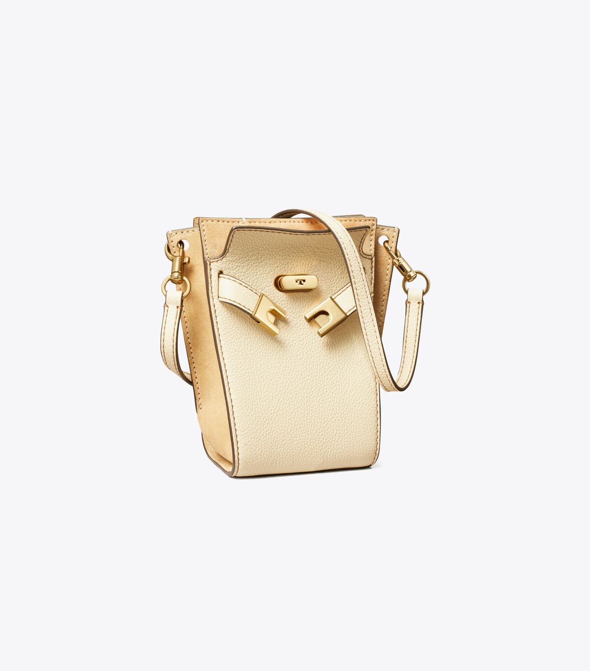 Bolso Saco Tory Burch Petite Lee Radziwill Pebbled Double Mujer Beige | OUTLETS-86035719