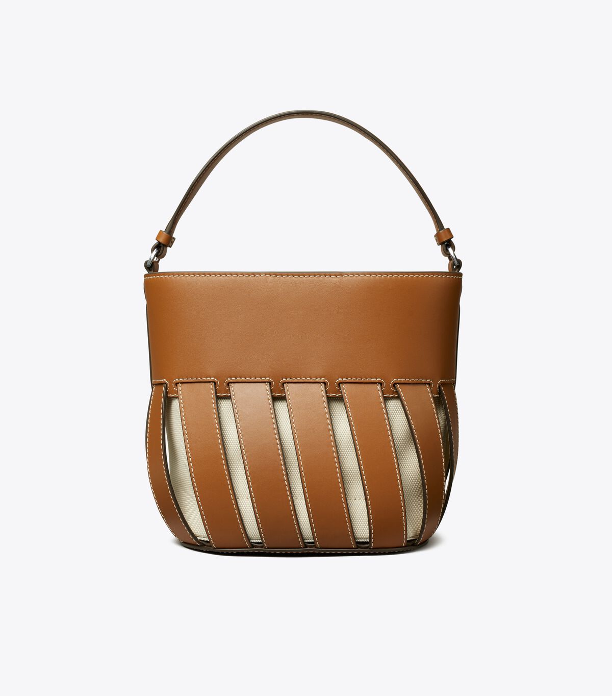 Bolso Saco Tory Burch Small Mcgraw Stripe Die-cut Mujer Marrom | OUTLETS-13249079