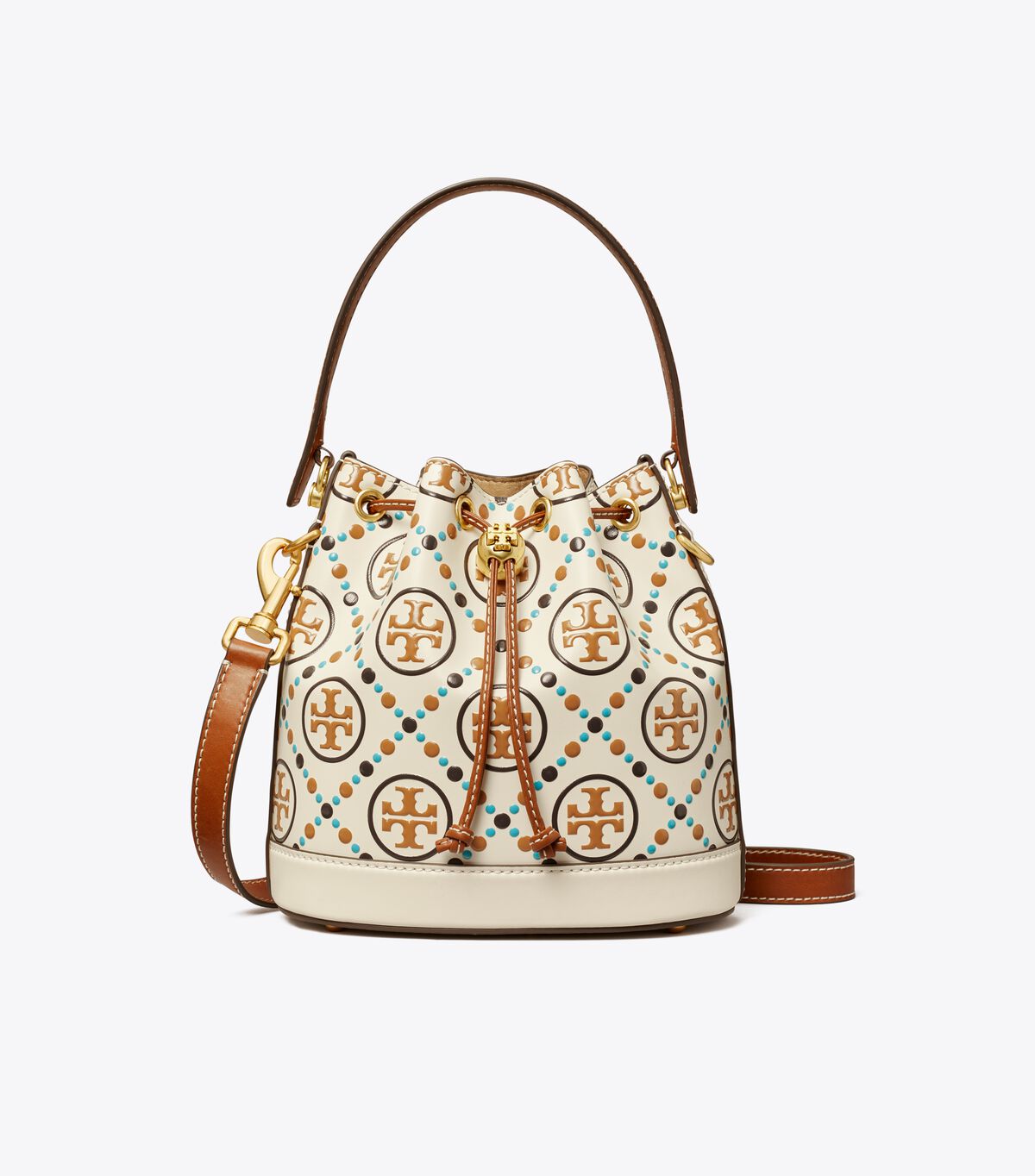 Bolso Saco Tory Burch T Monogram Contrast Embossed Mujer Blancos | OUTLETS-91530829