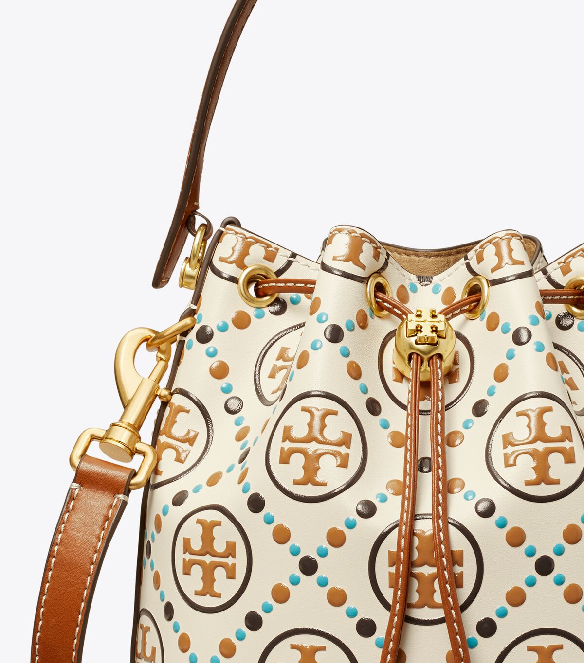 Bolso Saco Tory Burch T Monogram Contrast Embossed Mujer Blancos | OUTLETS-91530829