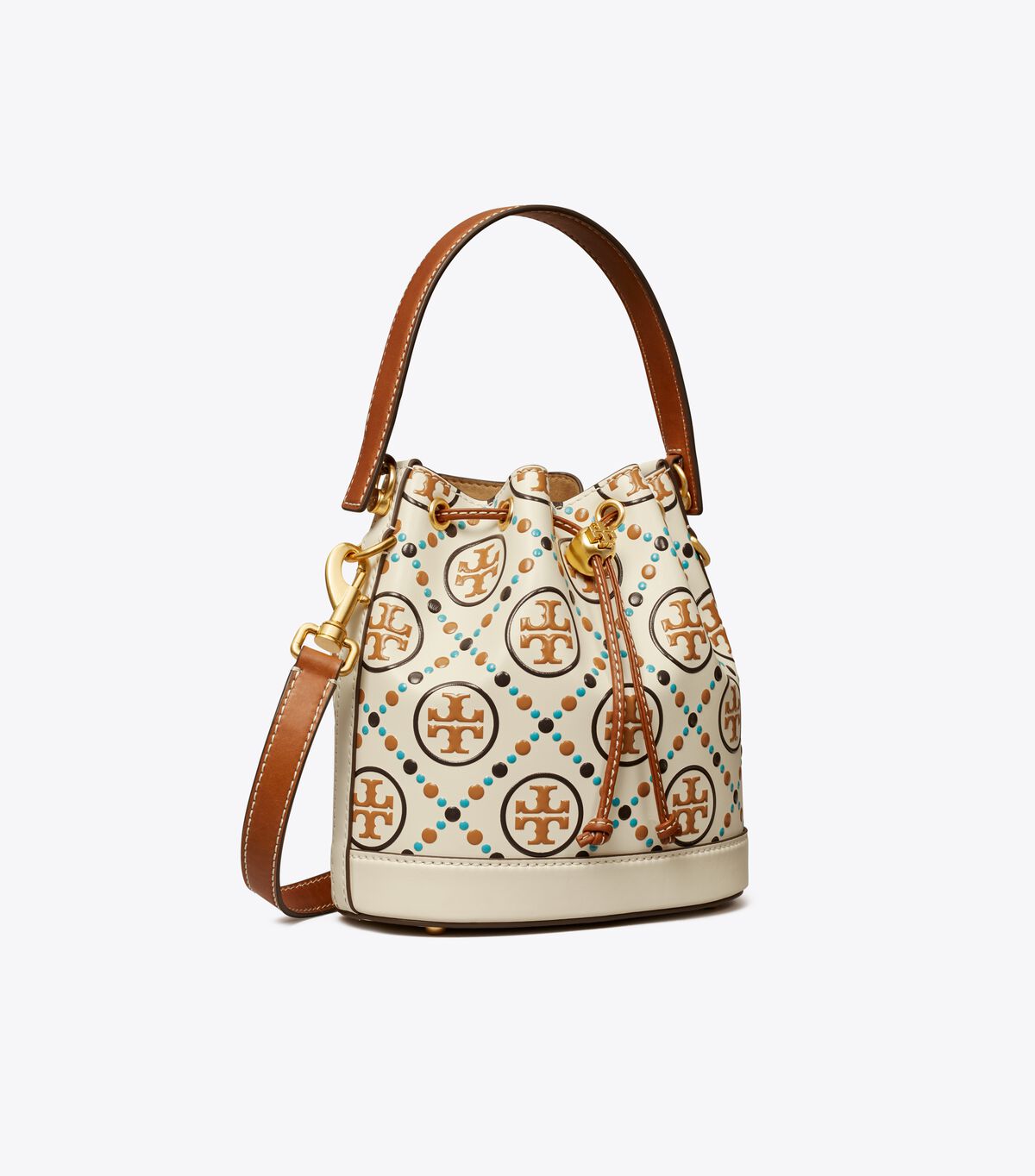 Bolso Saco Tory Burch T Monogram Contrast Embossed Mujer Blancos | OUTLETS-91530829