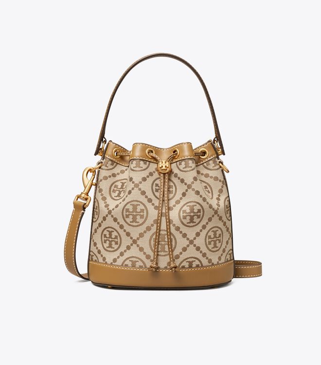 Bolso Saco Tory Burch T Monogram Jacquard Mujer Marrom | OUTLETS-32617099